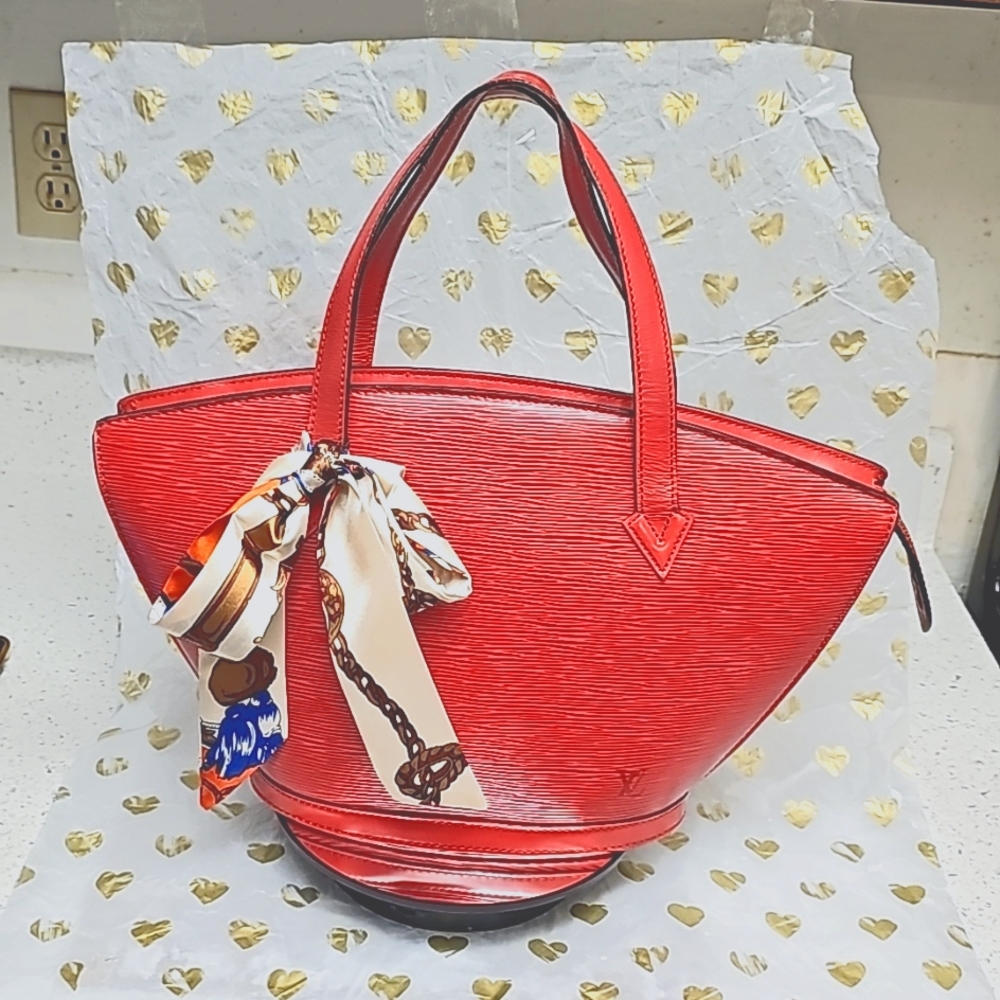 Authentic Louis Vuitton Red Epi Saint Jacques Handbag - Picture 1 of 15